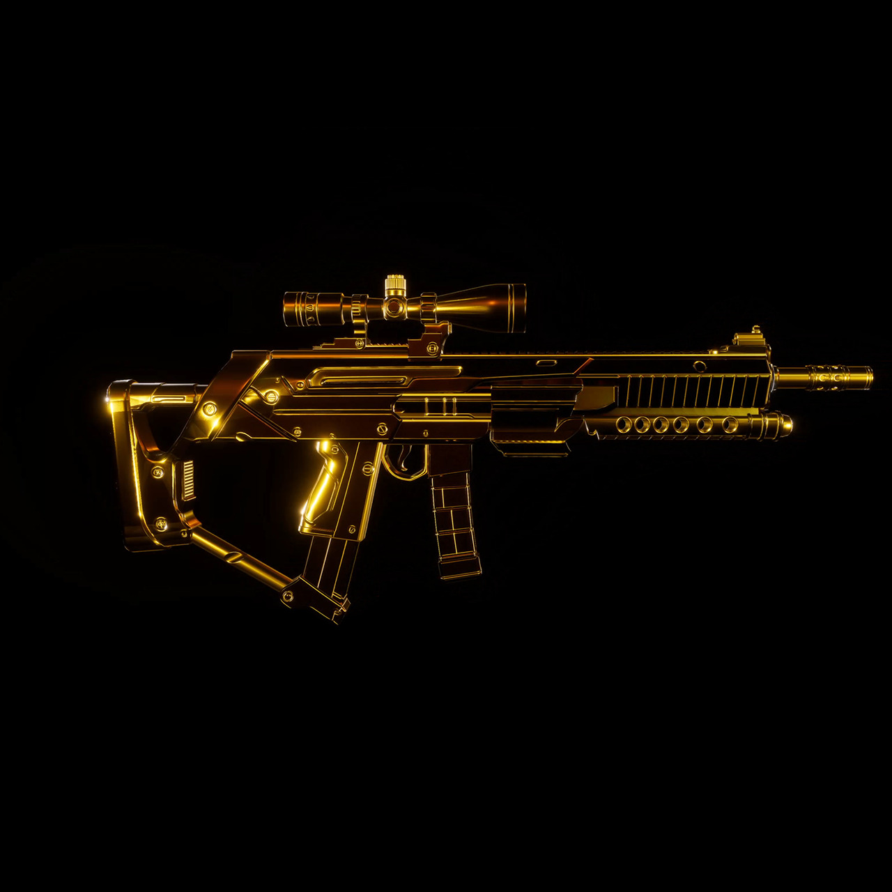 Cybercore-X Assault Rifle - Pure Gold
